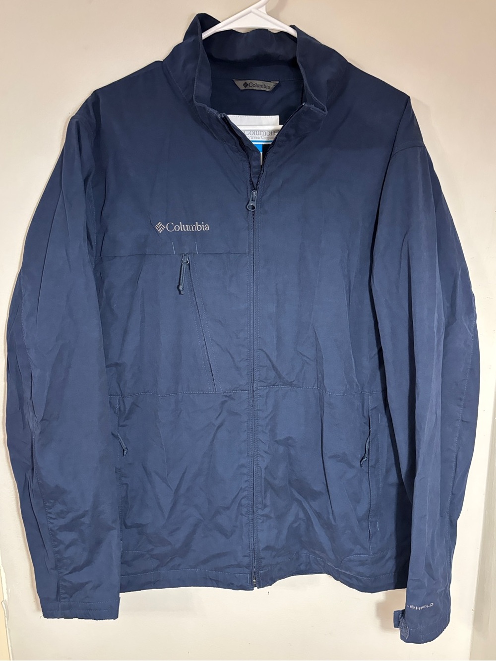 Columbia Conundrum Springs Jacket Men’s L Navy Omni-Shield Outdoor Full Zip